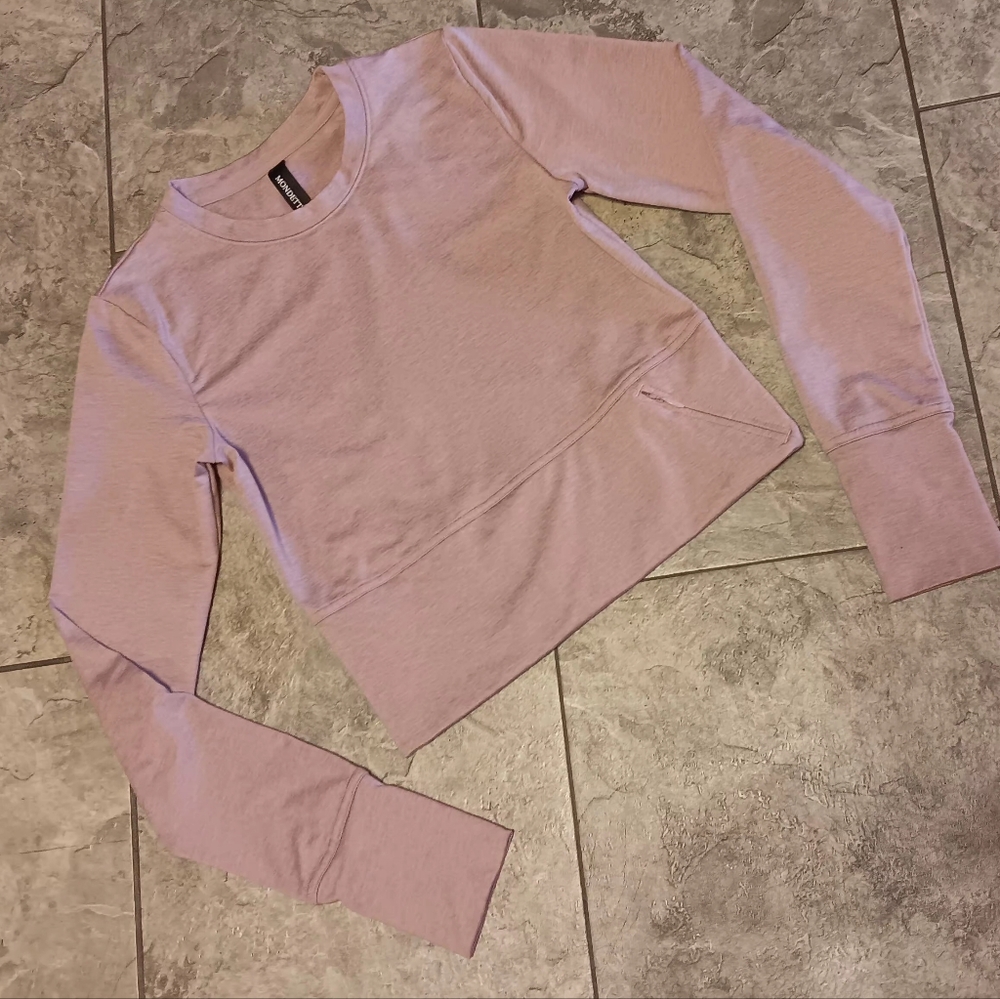 Women's Mondetta Long Sleeve Cropped Activewear Training Top  XS